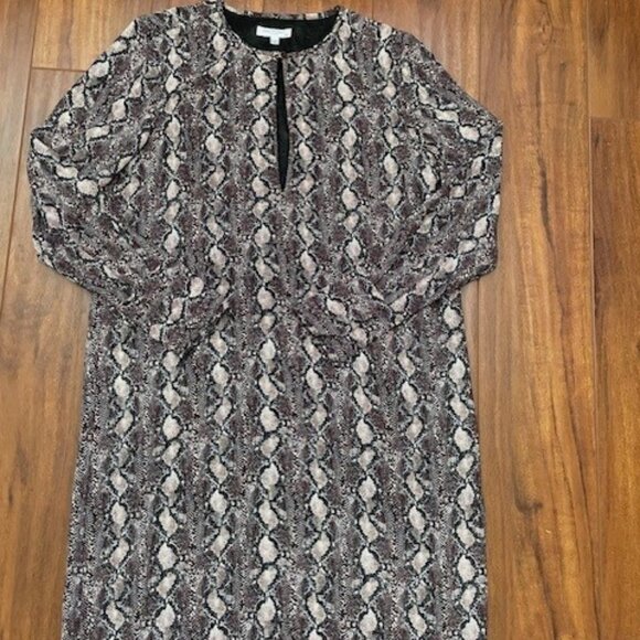 Equipment Bonnie Tawny Port Snake Print Dress NWOT - Picture 6 of 10